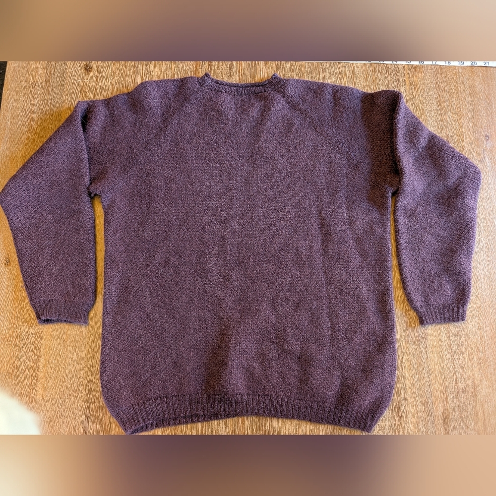 PERUVIAN CONNECTION Alpaca Wool Purple Knit Sweater Size M